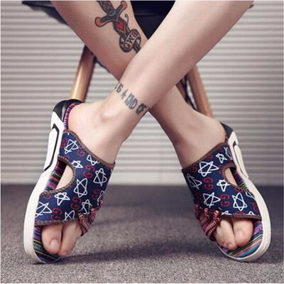 

2018 Summer Slippers Men Cool China Style Mens Sneaker Casual Sandals Skid-proof Camouflage Fashion Beach Shoes