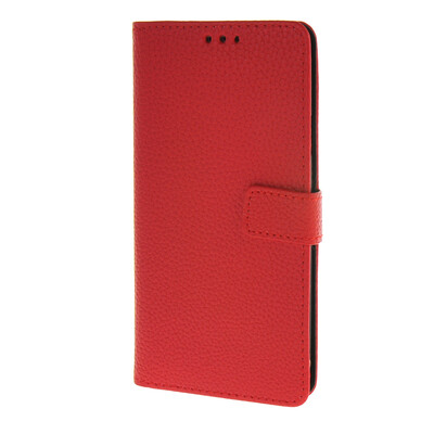 

MOONCASE Samsung Galaxy E5 E500 Case Litch Skin Leather Card Slot Wallet Flip Bracket Back Case Cover Red