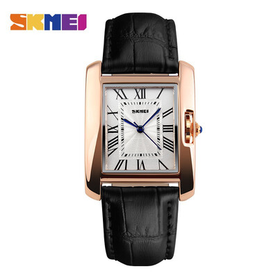 

SKMEI Womens Quartz Watch Luxury Fashionable Casual Watch Leather Strap RoseGold Womens Shoes Montre Girls Relogio Feminino 1085