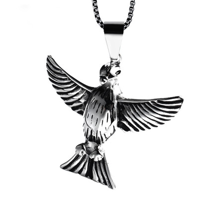 

Fashion Stainless Steel Pigeon Mens Pendant Personality Womens Necklace - 24 inch