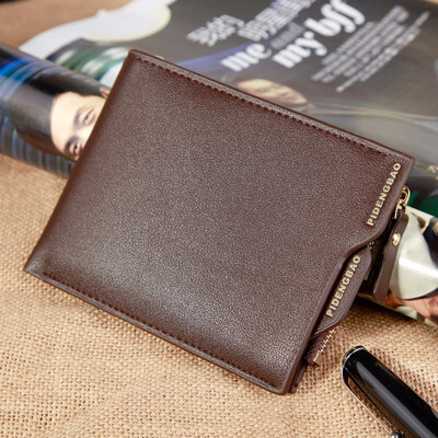 

Wallet men short zipper young business wallet wallet casual card bag soft skin