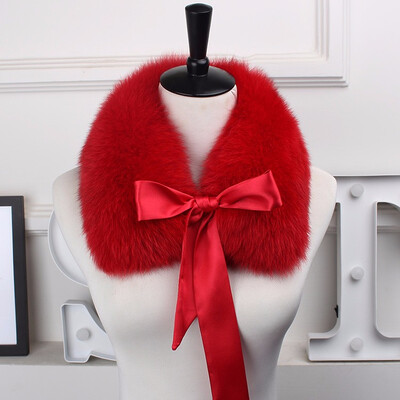 

2018 the new hot selling fox fur collar the natural fox fur collar the real fur collar child the winter fur scarf ribbon