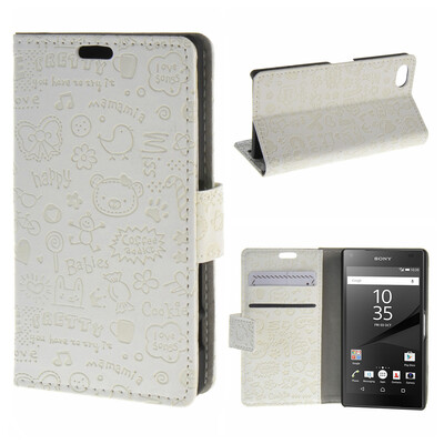 

MOONCASE Sony Xperia Z5 Compact ( Z5 Mini ) ЧЕХОЛ ДЛЯ Leather Flip Wallet Card Slot Bracket Back White