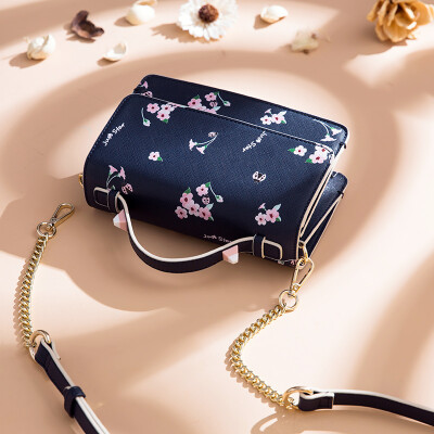 

Ou Shina JUST STAR handbags Messenger bag ladies bag small floral small square bag casual chain shoulder bag female 832 dark blue