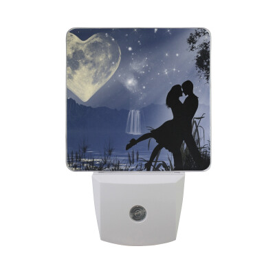 

ALAZA Valentines Day LED Night Light With Smart Dusk To Dawn SensorValentine Background Love Cupid Plug In Night Light