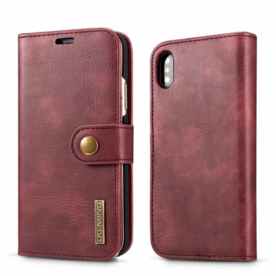 

DG MING Card Slot Phone Case 7 Luxury Wallet Mobile For iPhone 8 6 6s 7 Plus Magnetic 2in1 cover