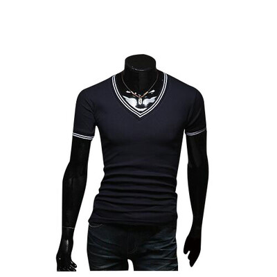 

Zogaa Summer Mens T-shirt Pure Cotton Patchwork Fashion Short Sleeve