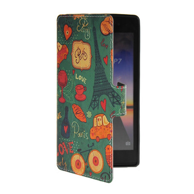 

MOONCASE Cute Pattern Leather Side Flip Wallet Card Slot Pouch Stand Shell Back ЧЕХОЛ ДЛЯ Huawei Ascend P7