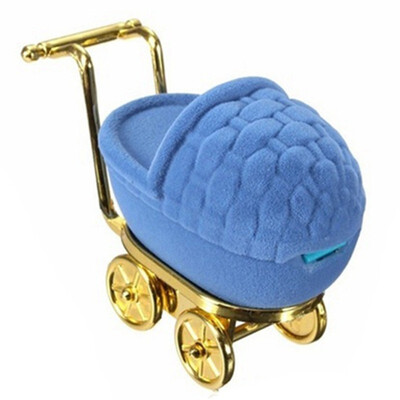 

UpperX Portable Velvet Stroller Ring Box Jewelry Display Holder Storage Case Gift Caseblue 94565 cm
