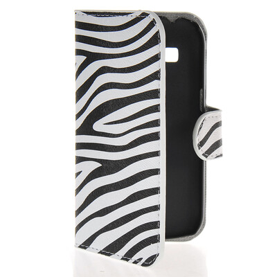 

MOONCASE Zebra style Leather Side Flip Wallet Card Slot Stand Pouch чехол для Samsung Galaxy Ace Style LTE G357