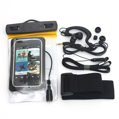 

Light Yellow Watersport Waterproof Dry Bags Pouch Headset For Smartphone 139CM