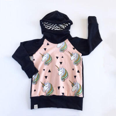

US Stock Unicorn Child Kid Girls Hooded Coat Autumn Jacket Casual Outerwear 1-5Y