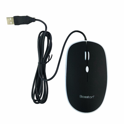 

Bosston Business Office Mouse with Breathing Light 3 Keys 1200DPI Optical PC Computer USB Mice for Laptop Desktop M70