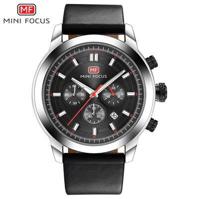 

MINI FOCUS Fashion Leather Strap Sport Mens Quartz Watch MF0112G