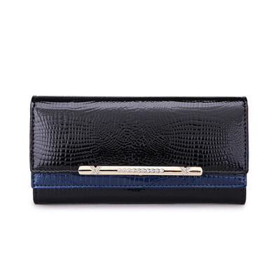 

Luxury brand female leather wallet European&American fashion genuine leather evening bag chain women Clutch bag long purse