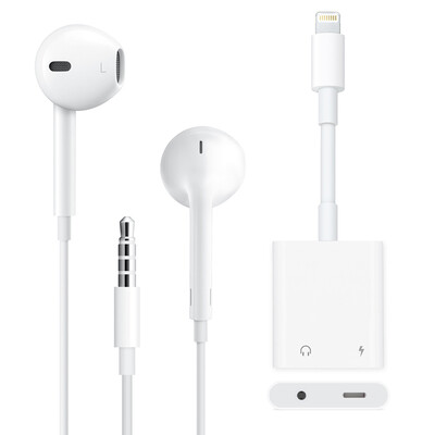 

Apple Headphones Lightning35mm Charging Song Converter 2-in-1 Audio Adapter P4 Apple 5s Headphones Support iPhoneX87P Biaz Set