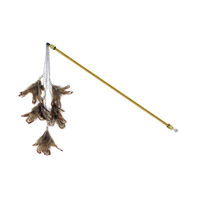 

Tiantian cat coffee color rod retro feathers funny cats cat toy cat supplies