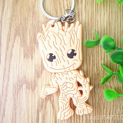

Baby Groot Guardians of the Galaxy Key chain bag chain Alloy Key Ring Pendant