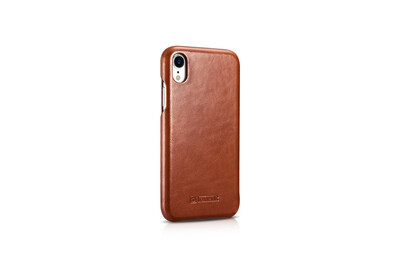 

New for iphone XR 61 CASE Curved vintage full grain genuine leather cowhide flip phone cases icarer brand cover Natural cow skin