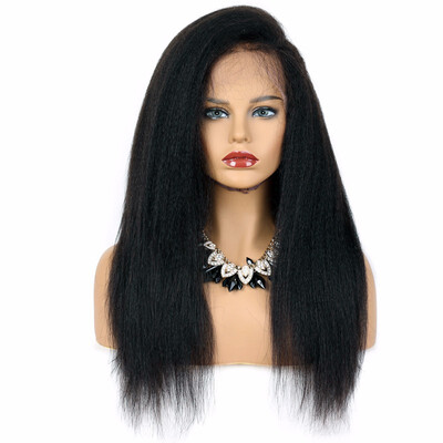 

9A Yaki Straight Lace Front Human Hair Wigs Straight Brazilian Virgin Hair Wigs with Baby Hair 150 Density10-26 Inches