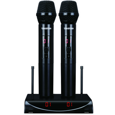 

Victory (TAKSTAR) X3 Беспроводной микрофонный микрофон Один-на-два U-диапазона FM Главная KTV Conference Stage Двухручный микрофон Портативный USB-питание Piano Black