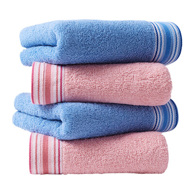 

Vosges Jieyu cotton towel simple plain striped satin towel soft absorbent face towel face towel couple towel blue powder 3368cm