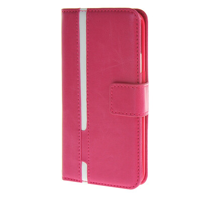 

MOONCASE Senior Leather Flip Wallet Card Slot Bracket Back чехол для Cover Samsung Galaxy S6 Edge ярко розовый