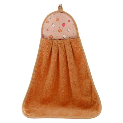 

UpperX Hand Towel Soft Plush Hanging Wipe Bathing Towel Coffee