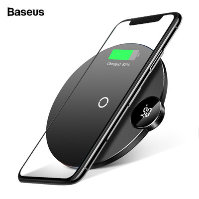 

Baseus 10W LED Digital Wireless Charger for iphone  XR  Max X iphone 8 Qi Charging for Samsung Galaxy S8 S9 Note9