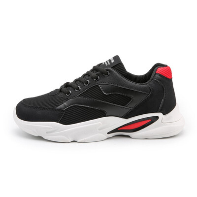 2018 autumn new casual leather surface non-slip student breathable lightweight deodorant running shoes