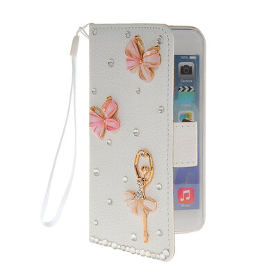 

MOONCASE Luxury Crystal Rhinestone Leather Side Flip Stand Shell Back ЧЕХОЛ ДЛЯ Apple iPhone 6 ( 4.7 inch )