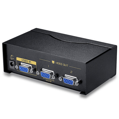 

Wins shengwei VS-5002 high-definition VGA distributor iron shell 2 with the original line 500MHZ video frequency divider TV computer 1 drag 2 frequency divider