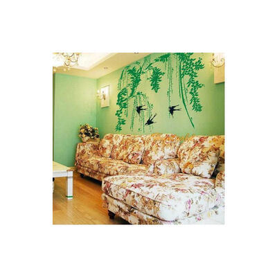 

Creative 1PC Green Color Branch Flying Swallows Home Decor Decals Wall Art Sticker