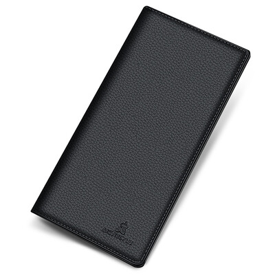 

Scarecrow MEXICAN mens wallet suede leather wallet large capacity two fold long wallet fashion ticket holder MMQB01181656 black