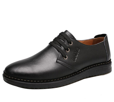 

Casual Men Upper Genuine Leather Shoes Soft Lace Up Oxford Formal Business loafers