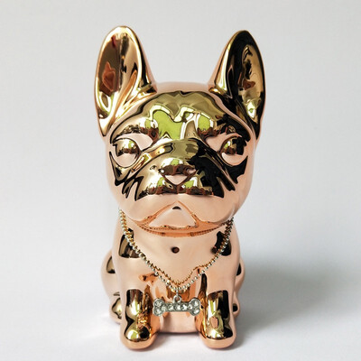 

French Bulldog crafts European electroplated ceramic dog home decor figurines pet piggy bank home accessories ornaments