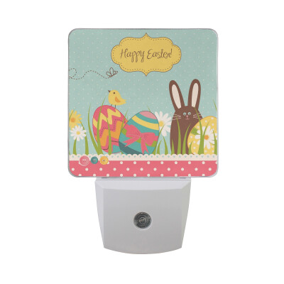 

ALAZA LED Night Light With Smart Dusk To Dawn SensorEaster Bunny With Basket Plug In Night Light