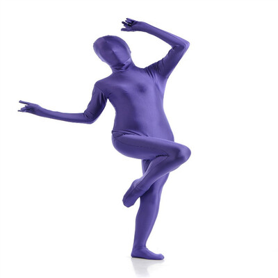

Womens Spandex Zentai Full Bodysuit Navy Blue Lady Back Zipper Tights Suit Dancewear Womens Catsuit Fancy Halloween Costumes