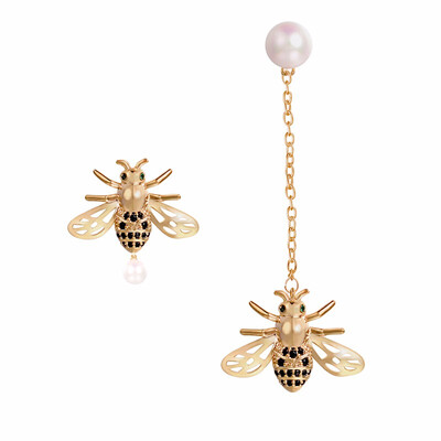 

Yoursfs Hot new flower earrings zircon earrings wholesale Earings Fashion Jewelry Punk for women Crystal Bee Flower Earrings Jewel