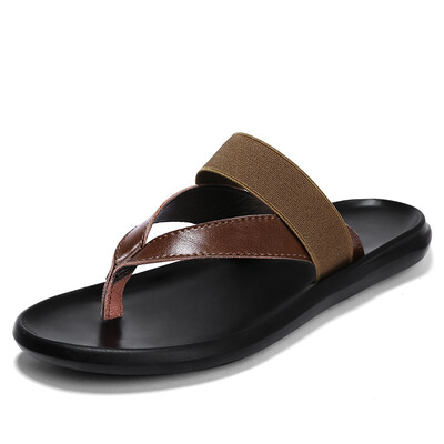 

Mens thong sandals summer beach shoes Korean fashion wild casual shoes mens shoes leather fashion slippers