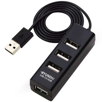 

Modern HYUNDAI usb splitter hub USB20 multi-interface expander 4-port building blocks 20HUB HX06 black