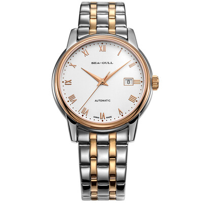 

Чайка (SeaGull) часы минималистского Business Series календарной автоматические механические женские формы пару таблиц черные пластины коричневого пояс 217.614L