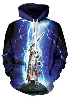 

QYDM024Mens Hoodie 3D Printed Women Pullover Sweater