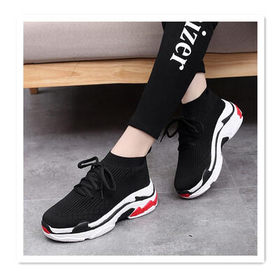 

2018 new net red old sneakers women wild Korean casual socks shoes college wind socks a pedal soup cake tide