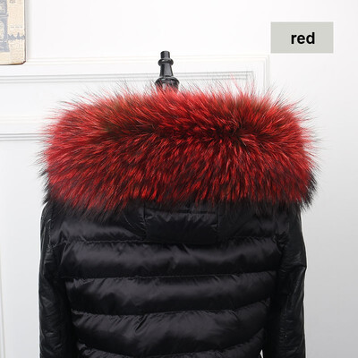 

MSMinShu Big Fur Collar Genuine Raccoon Fur Hood Trim Scarf Black Color Hoodie Fur Trim Fox Fur Collar Scarf Custom Made