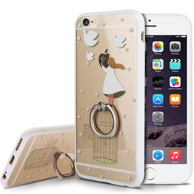 

KOOLIFE Apple, 6 / 6с телефона оболочка мобильного телефона оболочка защитного рукав iphone6s кольцо держатель пряжки мягкая оболочка / Apple телефона оболочка 6 6 Apple, творческий мультфильм окрашены оболочки сопротивления свободного падения