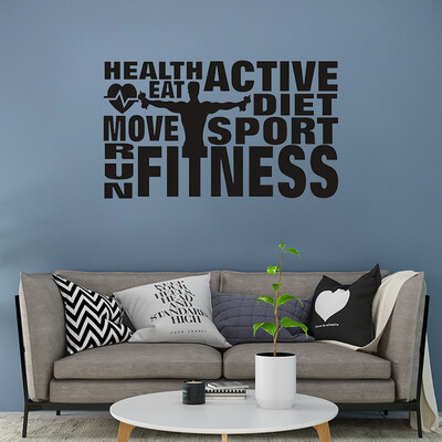 

Inkfish wall stickers FITNESS black 9103 English living room fashion decorative wall stickers decorative stickers self-adhesive wallpaper removable finely crafted thickened imitation leather material 4272 cm