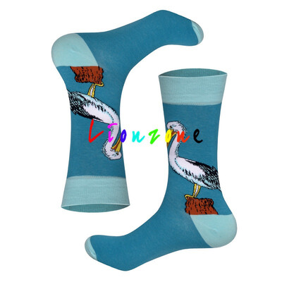

LIONZONE 2018 New Arrived Happy Socks Neutral Lovers Crazy Animals Cactus Kangaroo Penguin Tiger Design Combed Cotton Socks