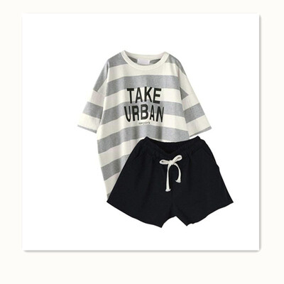 

2018 sports suit female summer loose large size clothes casual running short-sleeved shorts two
