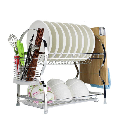 

[Jingdong supermarket] Baige BAYCO double layer of water racks door-shaped dishes racks kitchen supplies orderly admission BX3995